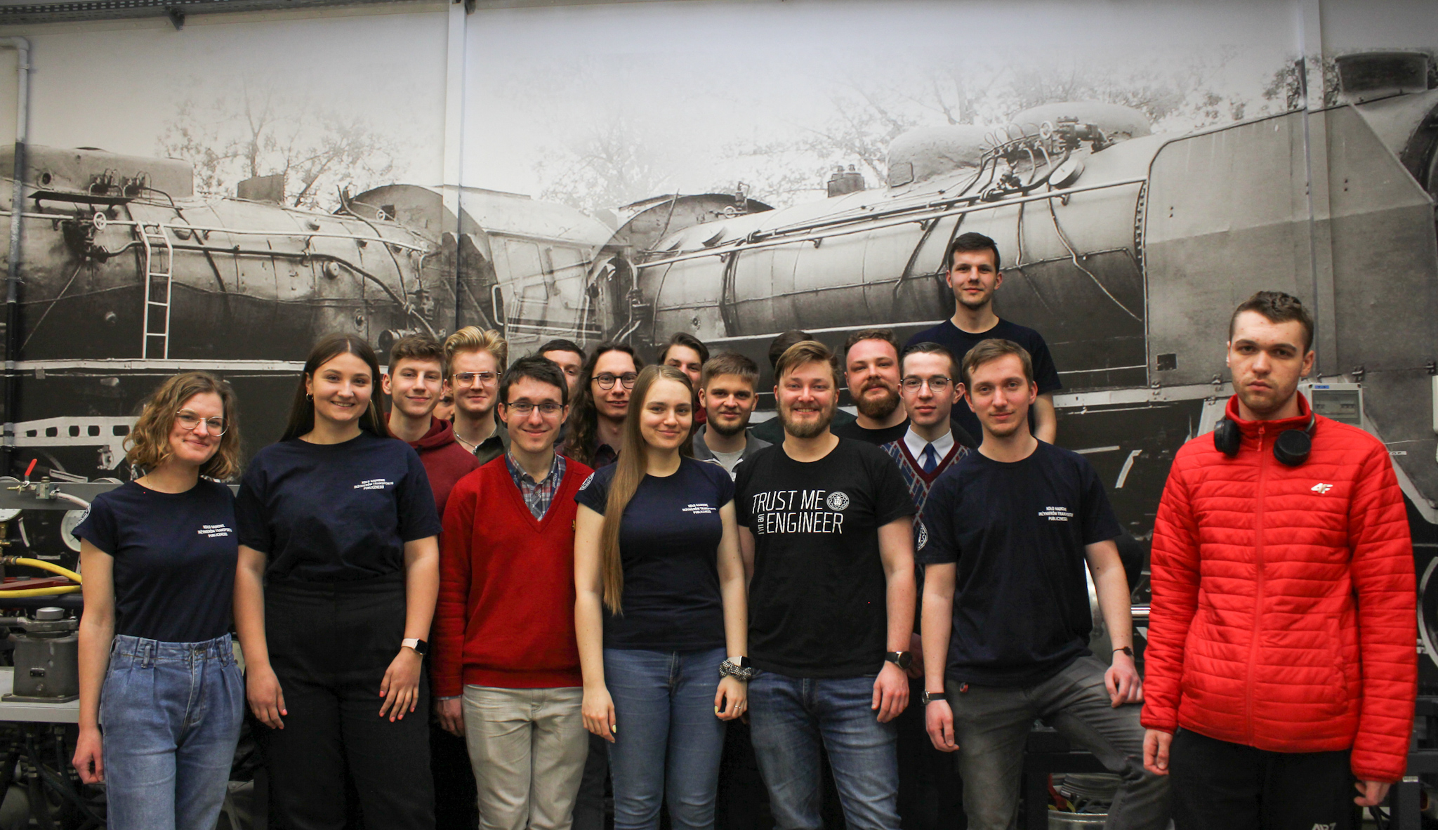 Image depicting the Poznan team with their locomotive at the IMechE Railway challenge